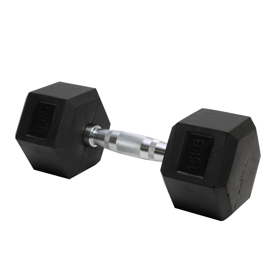MANCUERNA HEX. RUBBER 15 POUND (UNIT)