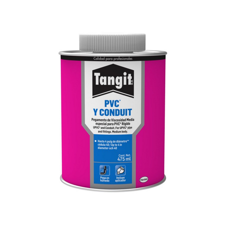 PEGAMENTO TANGIT PVC Y CONDUIT AZUL WET DRY 475 ML.
