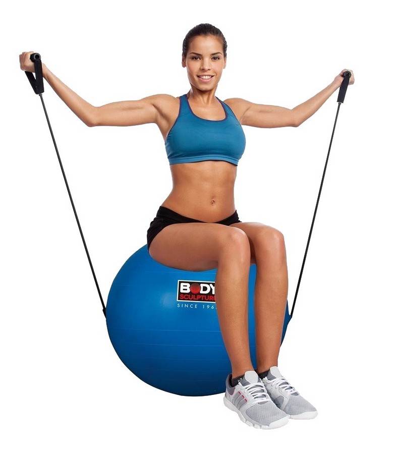 BOLA P/EJERCICIOS AZUL CON LIGAS SOL-BB-001TRBL-26