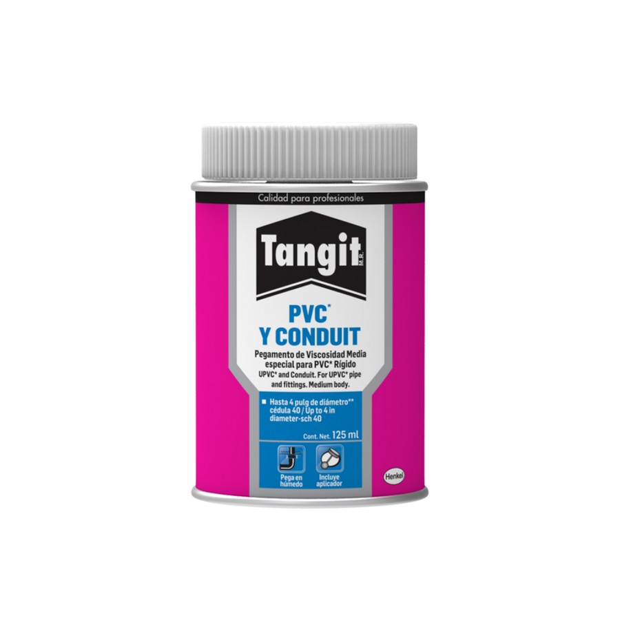 PEGAMENTO TANGIT PVC Y CONDUIT AZUL WET DRY 125 ML.