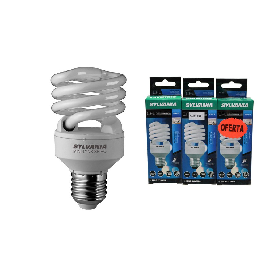 BOMBILLO AHORR. 25W/E-12MM SYLVANIA (3 PACK)