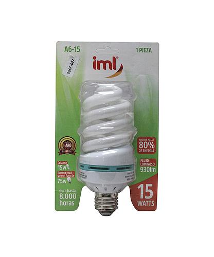 BOMBILLO AHORR. 15W/ESP. IML A6-15