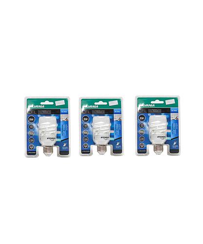 BOMBILLO AHORR. 9W/ESP. SYLVANIA (3 PACK)